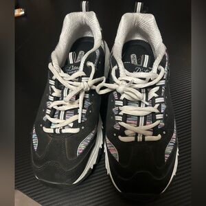 Skechers Black and White Athletic Shoes